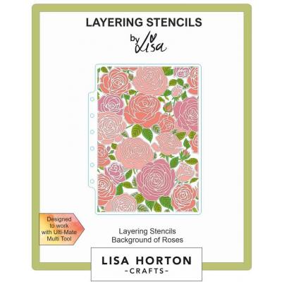 Lisa Horton Crafts Layering Stencils - Background Of Roses